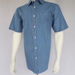Men's Blue and Black Plaid Shirt 19