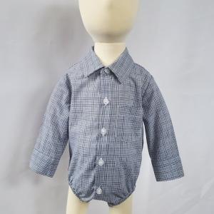 Baby Blue Plaid Onesie Shirt 4