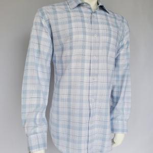 Men's White and Blue Casual Shirt 22