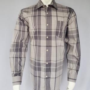Men's Light Gray Plaid Casual Shirt 17