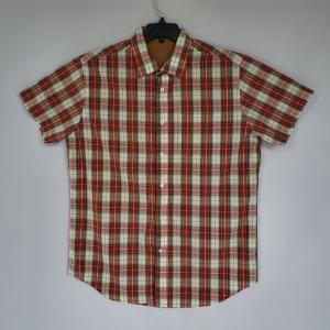 Boy's Red Orange Plaid Casual Shirt 44