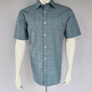Men's Blue Brown Plaid Casual Shirt 23