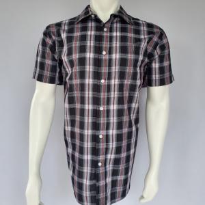 Men's Black and Red Plaid Casual Shirt 25