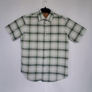 Boy's Green Plaid Casual Shirt 9