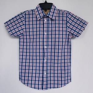 Boy's Blue and Red Plaid Casual Shirt 1