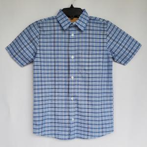 Boy's Blue and White Plaid Dress Shirt 7