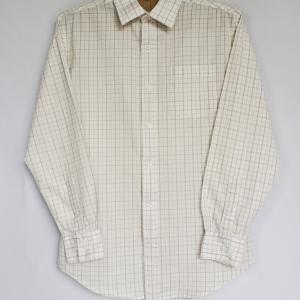 Boy's Gray and White Plaid Dress Shirt 28