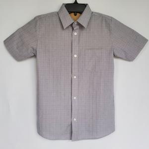 Boy's Light Gray Plaid Dress Shirt 35
