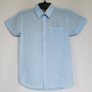 Boy's Light Blue and White Plaid Casual Shirt 30