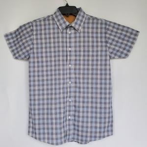 Boy's Gray and Blue Plaid Dress Shirt 40