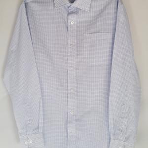 Boy's Blue and White Plaid Dress Shirt 14