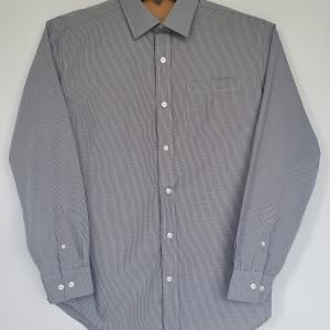 Boy's Gray and White Plaid Dress Shirt 40