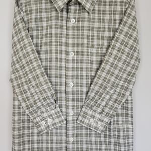 Boy's White and Green Plaid Casual Shirt 32